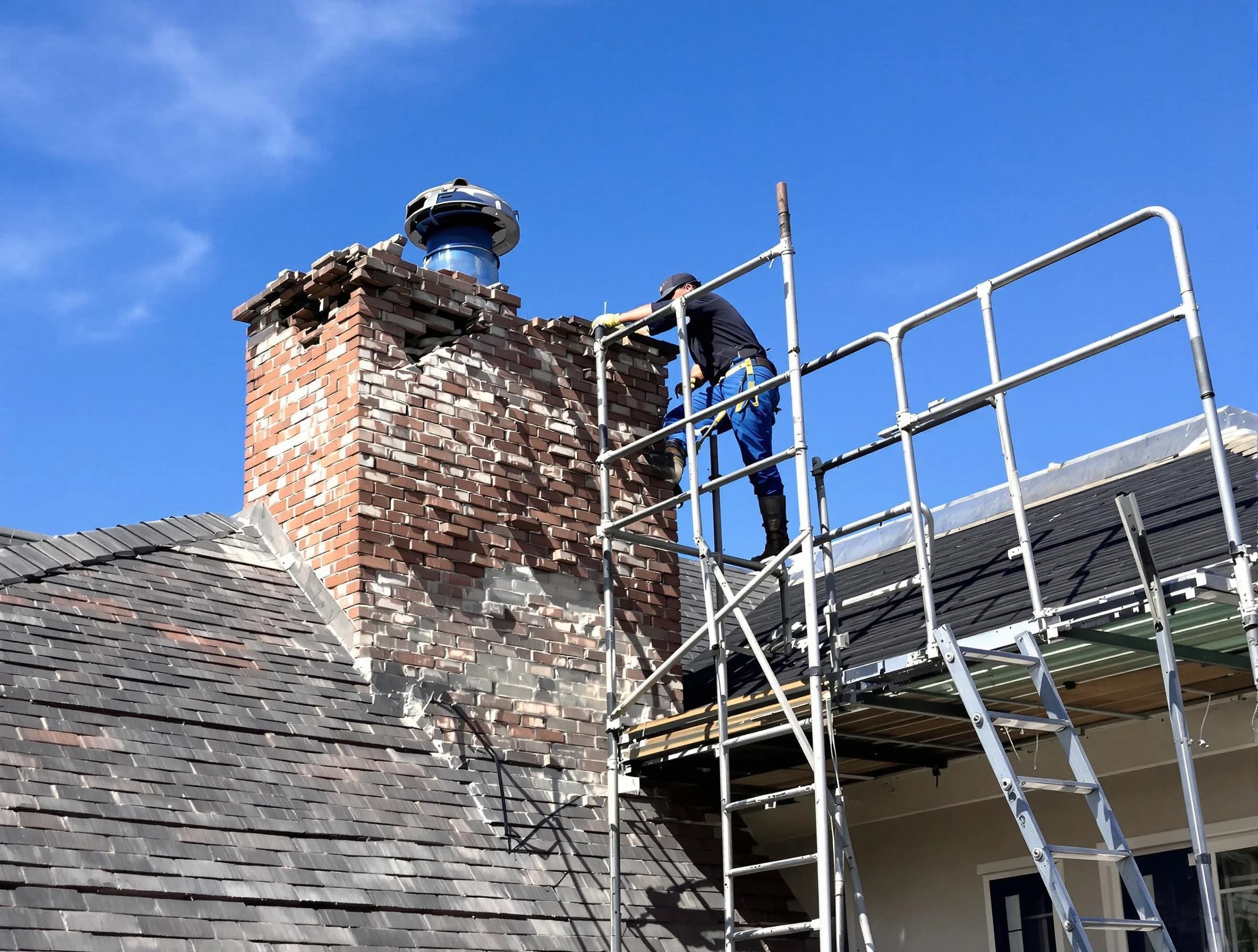 Rebuilding a chimney structure by Sandy Chimney Sweep in Sandy, UT