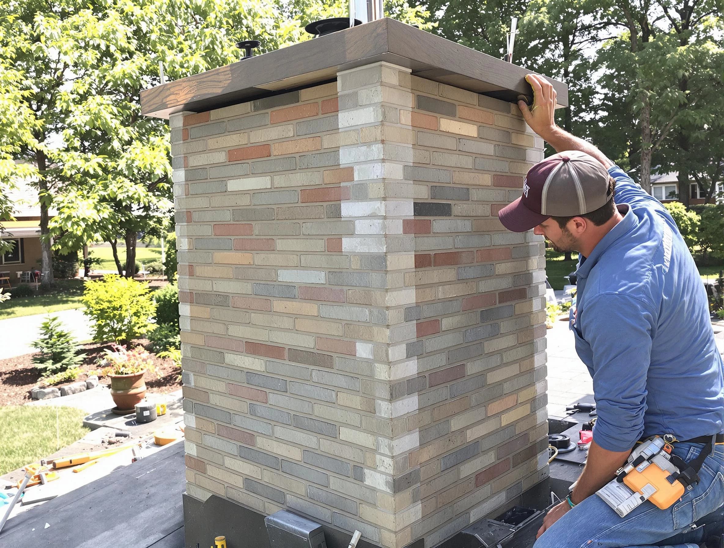 Sandy Chimney Sweep completing a modern chimney remodel in Sandy, UT