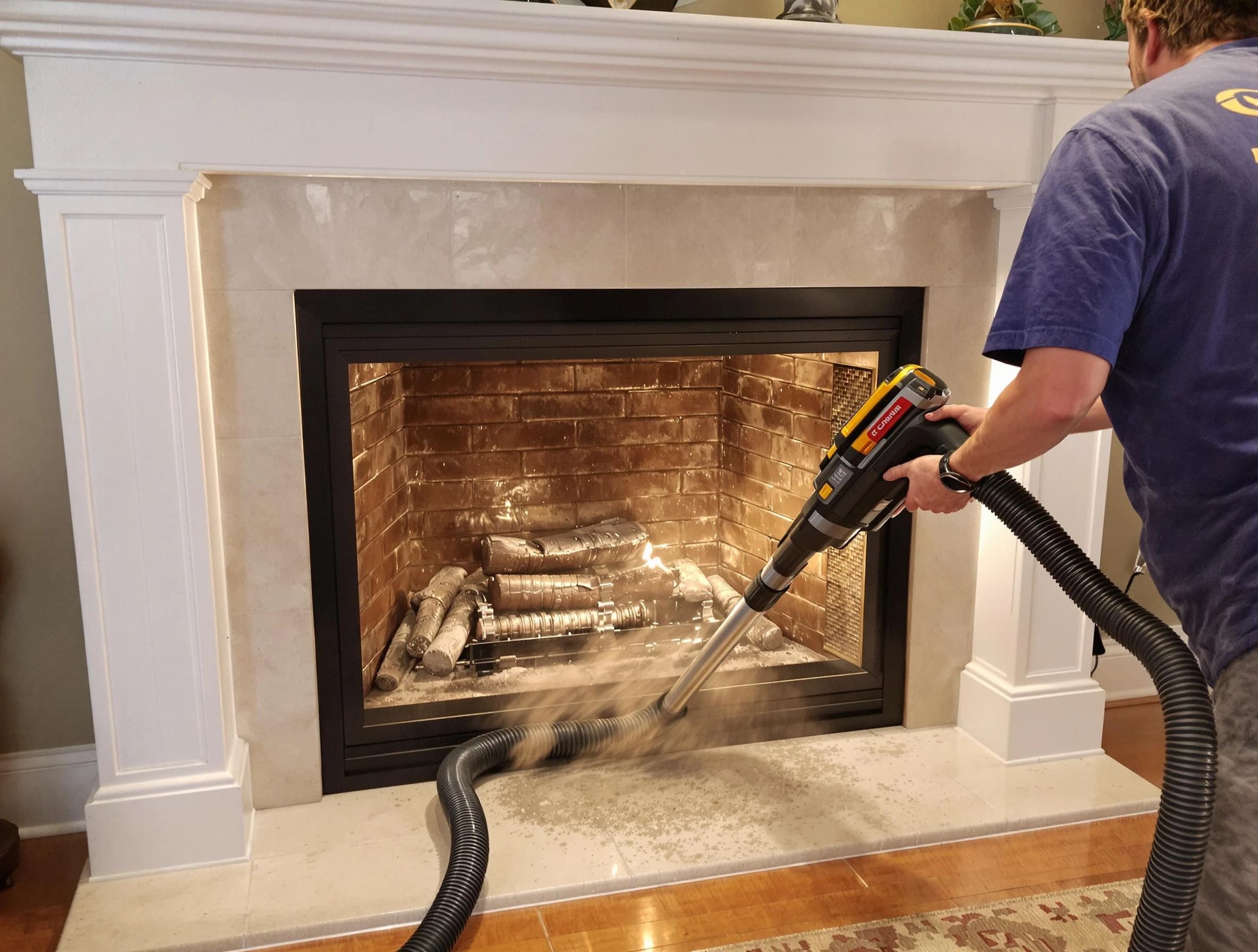 Fireplace cleaning performed by Sandy Chimney Sweep in Sandy, UT