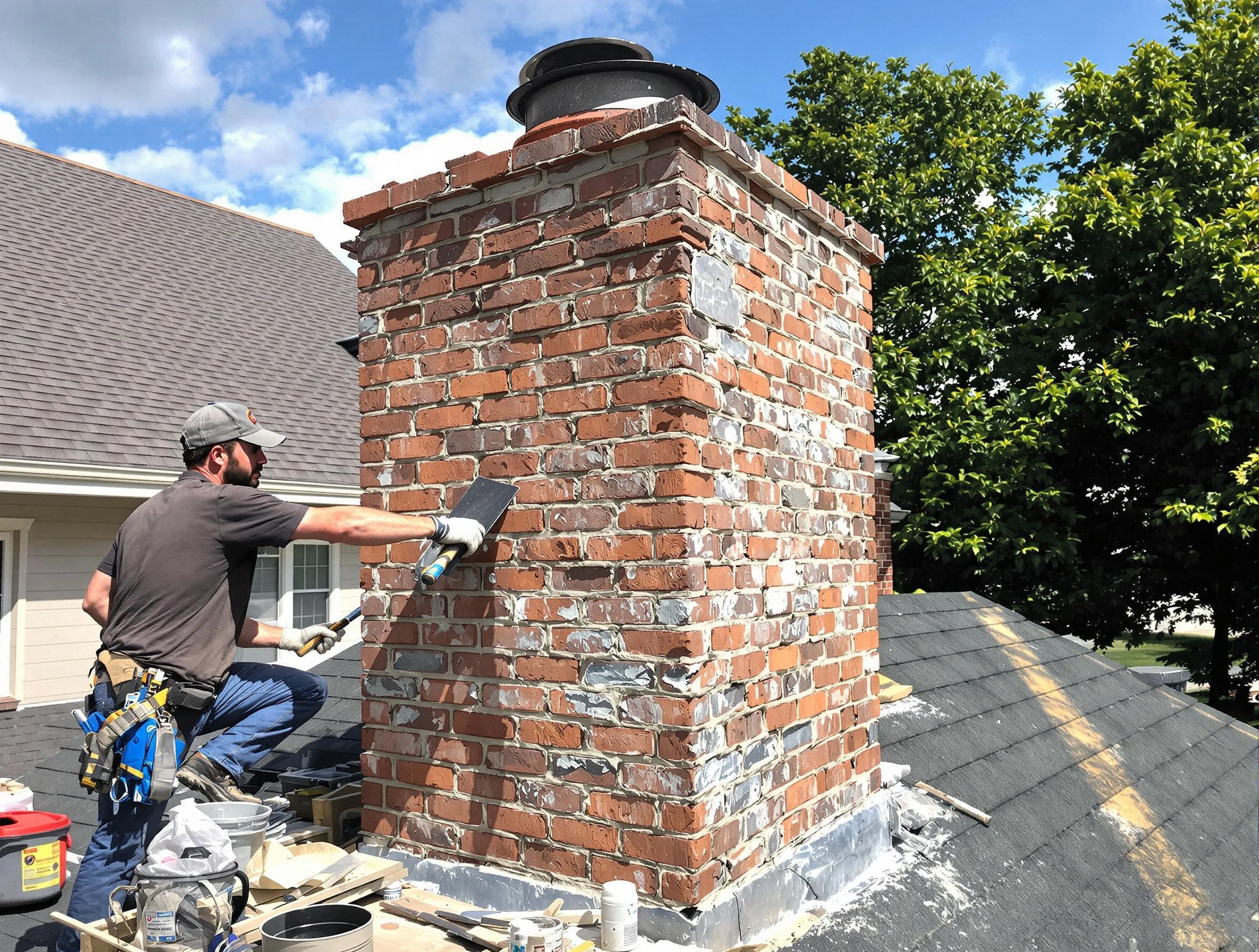 Completed chimney rebuild by Sandy Chimney Sweep in Sandy, UT