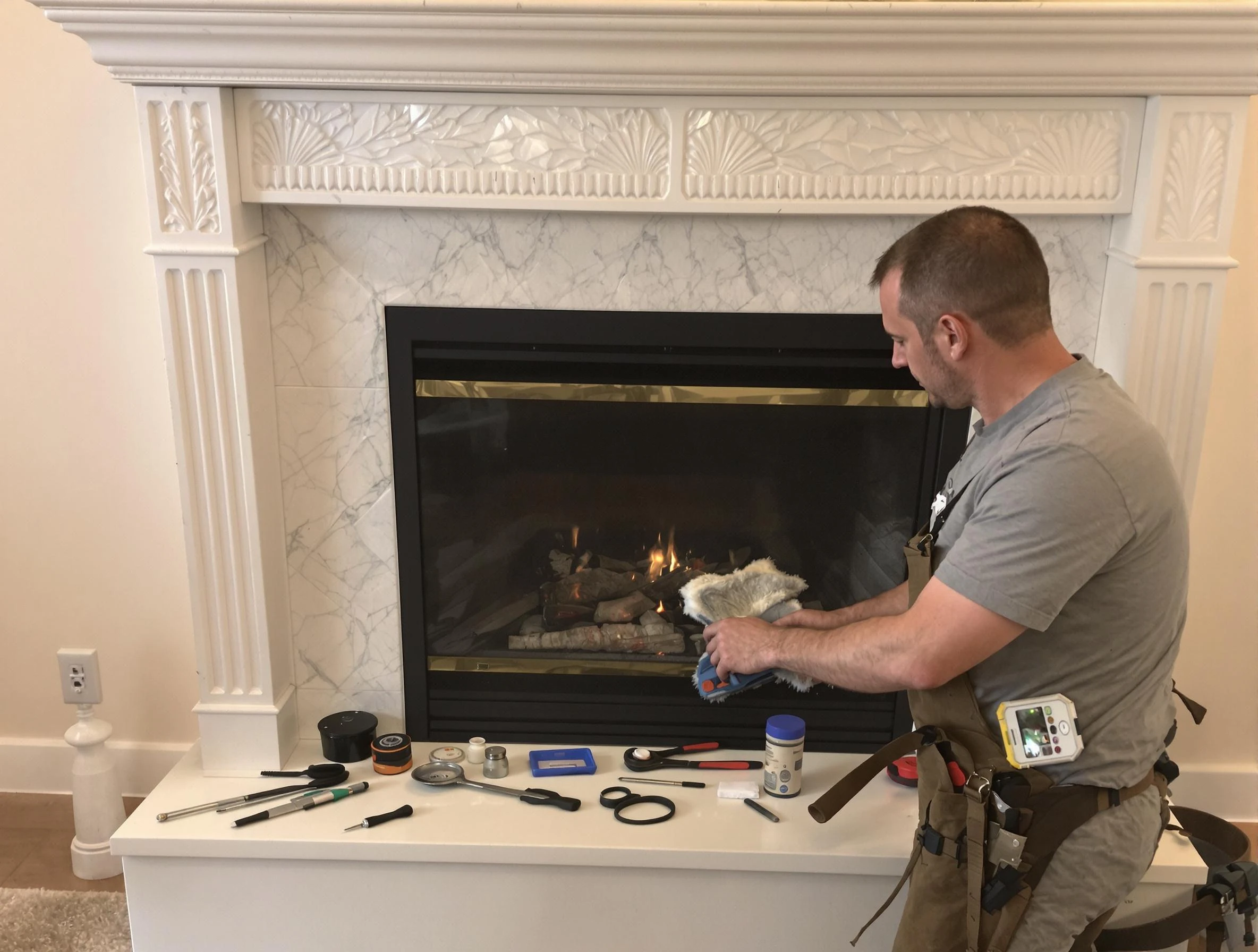 Sandy Chimney Sweep performing fireplace maintenance in Sandy, UT